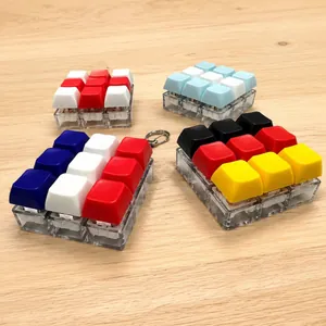 9-Tasten mechanischer Schalter-Tester Fidget Toy Schlüsselanhänger mit bunten Tastenkappen