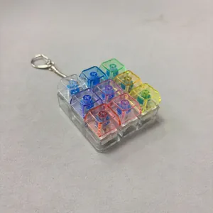 Colorful transparent 9-key mechanical keyboard switch fidget toy keychain pendant