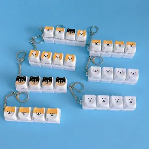 Χαριτωμένα μπρελόκ fidget με μηχανικά πλήκτρα Shiba Inu και αρκούδα για άγχος.