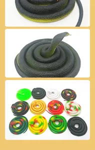 Detailed collection of realistic simulation toy snakes in various vibrant colors