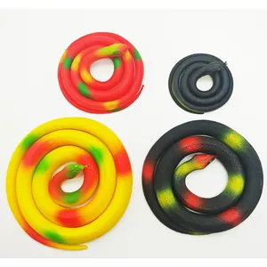 Realistic soft rubber toy snakes set in various colors and sizes for prank props