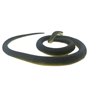 Realistic coiled toy snake cobra model made of soft rubber for prank props and decor