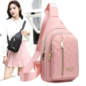 Fashionable quilted nylon crossbody sling bag for women, perfect for travel and daily use