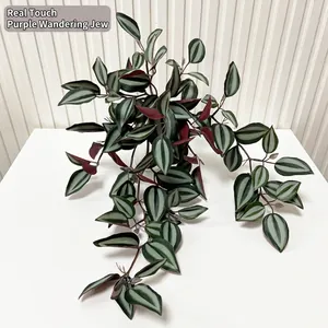 Εξαιρετικό τεχνητό κρεμαστό φυτό Tradescantia zebrina με φύλλα πραγματικής αφής