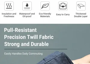 Detailopname van hoogwaardige polyester stoftextuur voor een duurzame koeltas