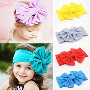 Large bow elastic headbands for babies and toddlers in multiple vibrant colors