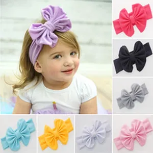 Soft stretch toddler headbands featuring large vibrant bows in multiple color options