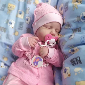 Realistic Loulou Reborn Baby Doll 3D Painted Skin Vinyl Sleeping Newborn Doll With Clothes Pacifier Bottle Gift For Kids