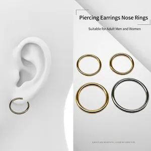 Anneaux de piercing sans couture en titane G23 de haute qualité pour oreille et nez