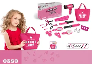 Frisier-Spielzeug-Set für Mädchen mit rosa Salon-Set und Zubehör in der Tasche