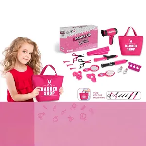 Kinder Friseursalon Rollenspiel Spielzeug Set mit rosa Zubehör und schicker Handtasche