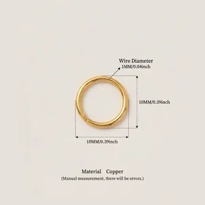 10mm golden copper ring for DIY shoe charms and jewelry fashion accessory details