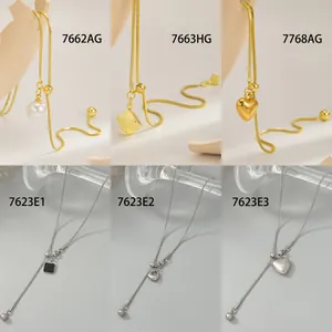 Zes stijlen verstelbare roestvrijstalen slangenketting halskettingen met hangers