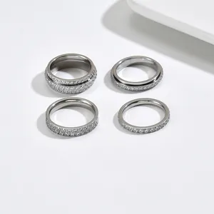 Edelstahl Gold Strass Ringe Für Damen Blume Herz Schleife Form Minimalistische Offene Stapelbare Mode Schmuck Fingerring