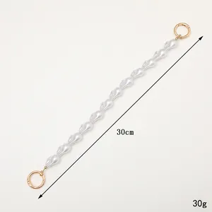 30 cm onregelmatige parelwitte handriem met gouden sluitingen voor tassen of telefoons