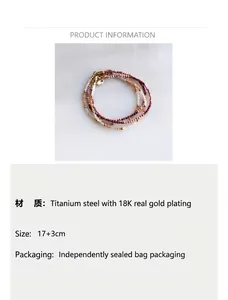 Detailed view of natural stone beaded bracelets with 18k gold plated titanium steel