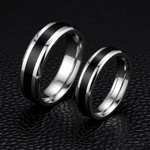 Minimalistischer 316 Edelstahl Emaille Ring Für Herren Damen Poliert Unisex Klassisches Paar Band Fingerring Schmuck Geschenk