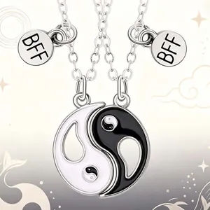 Tai Chi Yin Yang Hanger Ketting Zinklegering Hip Hop Streetwear Mode Sieraden Voor Heren Dames Paar Casual Trui Ketting
