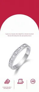 Elegant 925 sterling silver ring featuring sparkling square moissanite stones