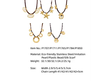 Detailed product specifications for leopard print silk scarf necklaces with gold charms