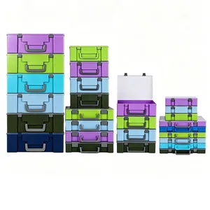 Portable Transparent PP Plastic Storage Box Rectangular Tools Educational Toys Organizer Case With Handle And Buckles