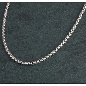 Collar de cadena veneciana de acero inoxidable pulido para hombres y mujeres, clásico