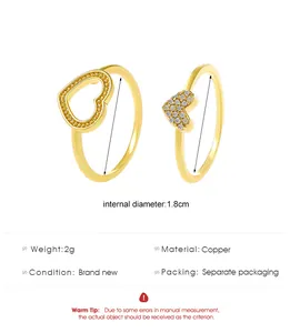 Copper heart rings details: 1.8cm internal diameter and 2g weight specifications