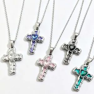 Silberne Farbe Zinklegierung Cartoon Katze Anhänger Halskette Für Damen Süße Rosa Schleife Tier Schlüsselbein Kette Mode Schmuck