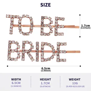 Informations détaillées sur la taille des épingles à cheveux en strass 'TO BE BRIDE'