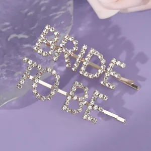 Ensemble de pinces à cheveux strass Bride To Be pour coiffure de mariage élégante