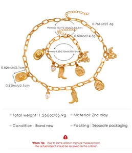 Detaillierte Größen- und Gewichtsangaben für Schmucksets im Western-Cowboy-Stil