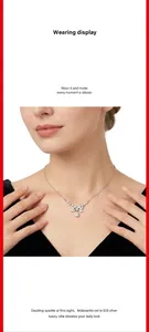 Elegant 925 silver necklace with sparkling Moissanite pendant worn by a model