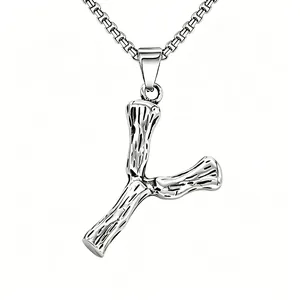 Punk Gothic Pendant Necklace Stainless Steel Box Chain Alloy Y Letter Skull Cross Dragon Wolf Eye Pendant Neck Jewelry For Men Women Unisex Accessory