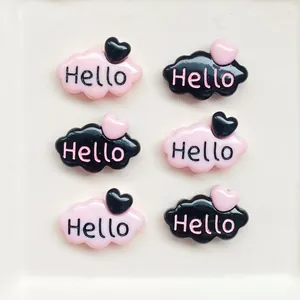 Breloques En Résine Dos Plat Rose Noir Lettres Formes Pour Coque De Téléphone Bricolage Décoration De Pinces À Cheveux