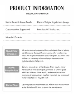 Detailed technical specifications for 10mm ceramic loose beads