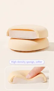 Detailed macro view showing the thickened extra soft marshmallow powder puff cross-section