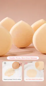 Soft marshmallow cushion powder puff showing delicate texture and low powder absorption.