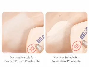 Detailed view of the soft marshmallow cushion puff for dry and wet makeup application