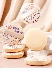 Vue détaillée des houppettes à maquillage douces xixi bear party series marshmallow