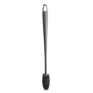 Long-handled silicone cup brush for efficient 360-degree cleaning of bottles and mugs