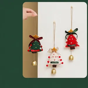 Ornements De Noël Pendentifs Suspendus En Feutre Pour Arbre De Noël Avec Cloches En Métal Nœuds Papillon Pour Fête Décor Maison Cadeau