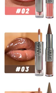 Details von SAM SUGAR 2-in-1 Lippenkonturenstift und mattem Flüssiglippenstift in #02, #03