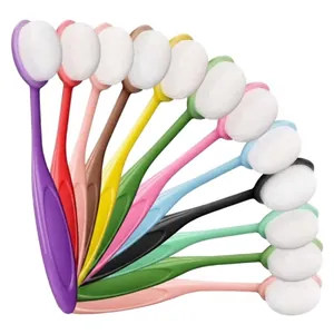 12-teiliges Set bunter Make-up-Pinsel in Zahnbürstenform für professionelles Auftragen