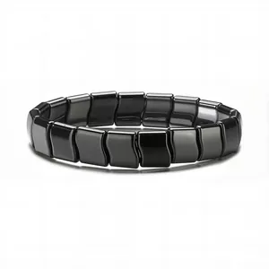 Hematite magnetic beaded elastic bracelet for men and women yoga wellness jewelry