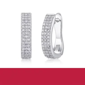 925 Sterlingsilber Moissanit Ohrringe Für Damen Luxus Pave Fassung U-Förmige Huggie Ohrringe 18K Vergoldet Schmuck