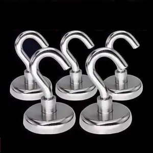 Heavy-duty silver magnetic metal hooks for multi-purpose storage and organization at home.