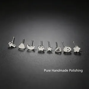 Minimalist Stainless Steel Nose Studs For Women Men Butterfly Moon Flower Scorpion Piercing Jewelry Silver Nose Rings