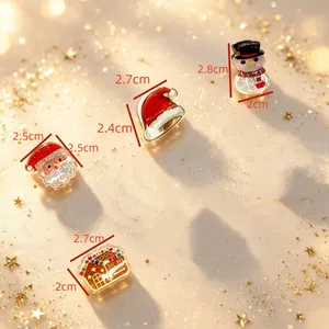 Detaillierte Maße der weihnachtlichen Haarklammern mit Weihnachtsmann- und Schneemann-Motiven