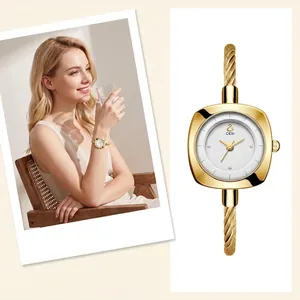 Elegante Orologio Da Polso Donna Quarzo Quadrante Quadrato Lega Cavo Intrecciato Impermeabile Moda Orologio Da Polso