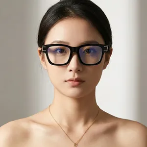 Stylish black square frame glasses for women featuring a retro chic and elegant look